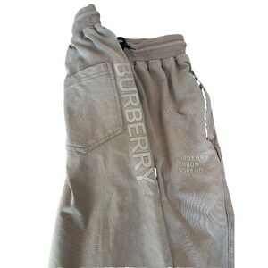 Burberry novacheck panel logo straight/taper jogging pants sweatpants brown sz L